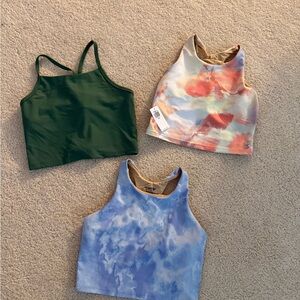 Bundle of Old Navy Kids Active Tanks - Green, Tie-Dye, Blue
